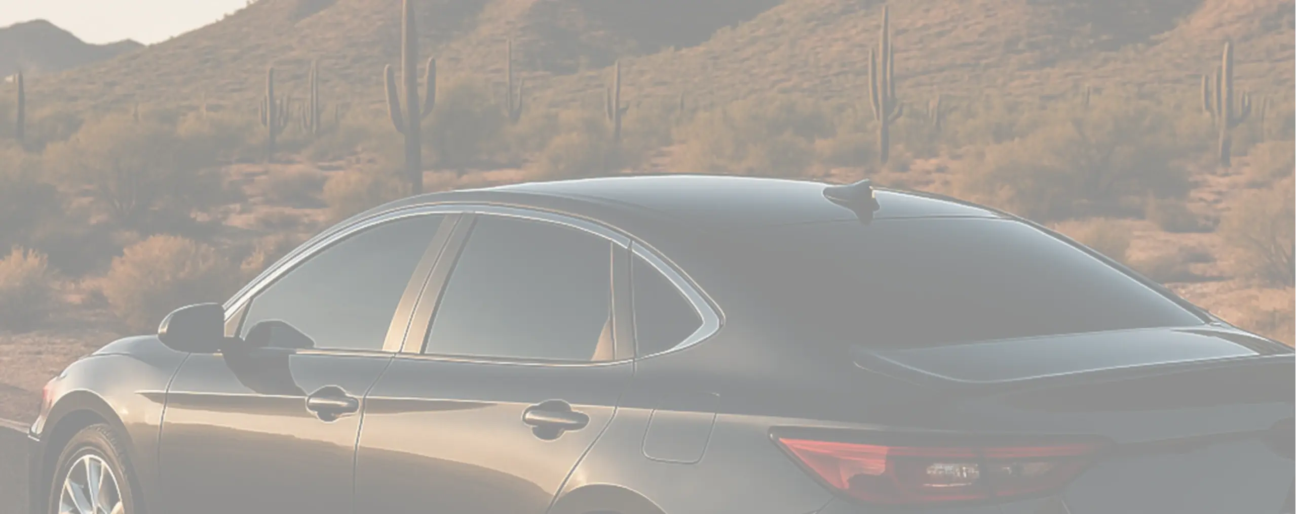 a car on a desert road