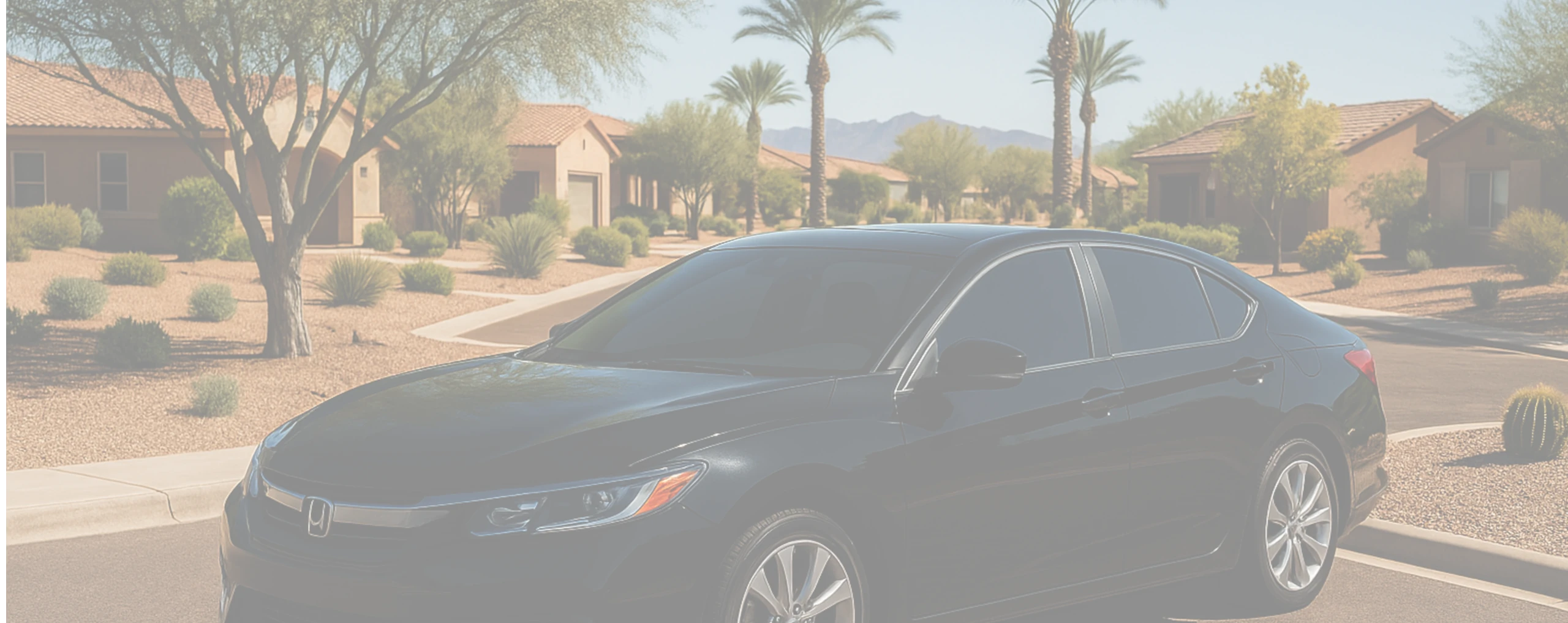 a car parked in a neighborhood