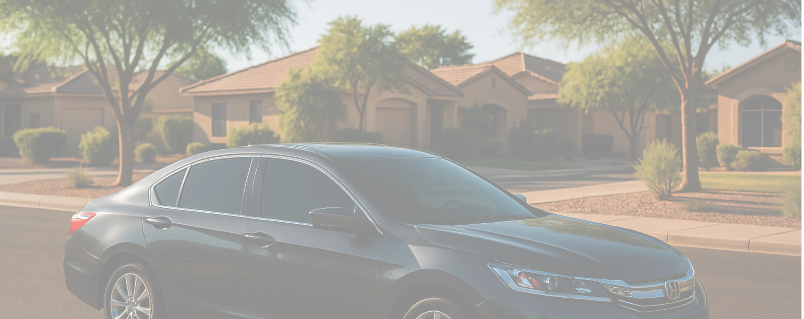 a car parked in a neighborhood