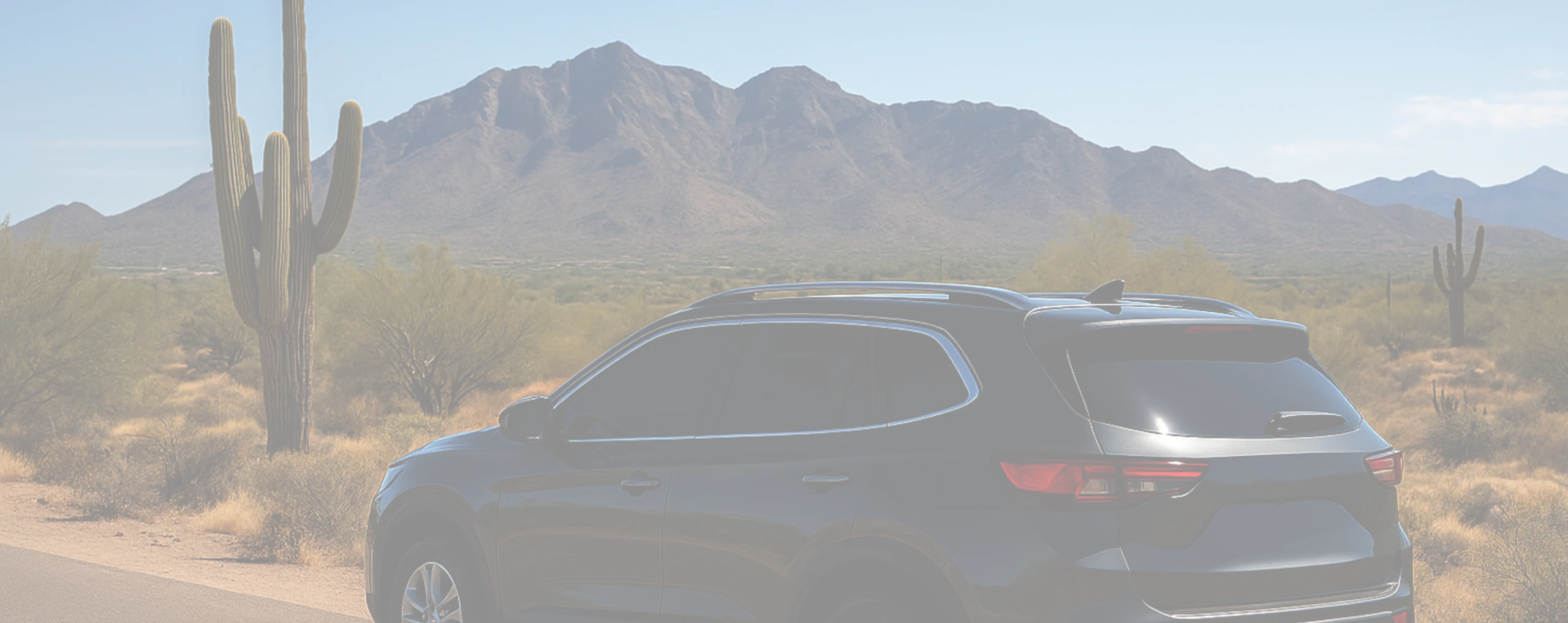 a car on a desert road