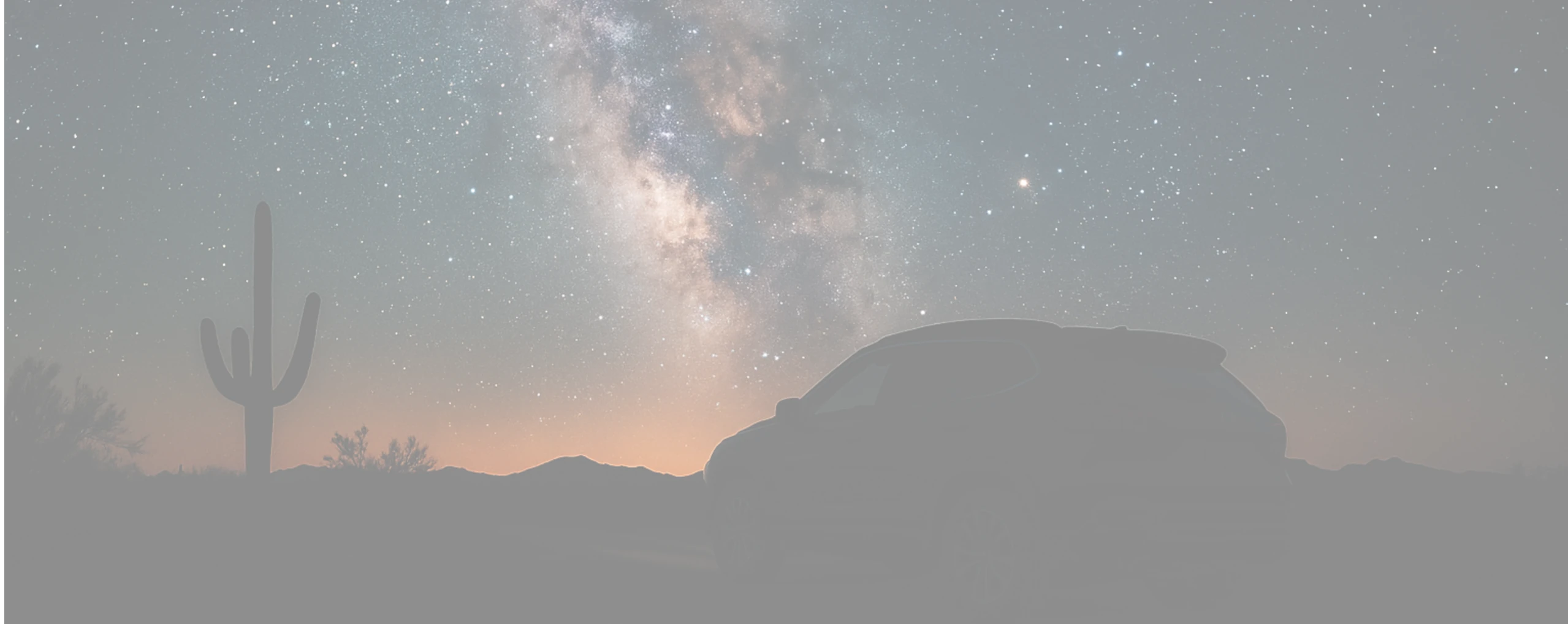 Car looking towards night sky