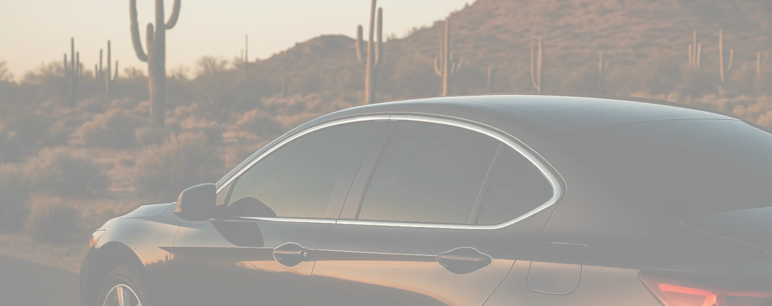 a car on a desert road