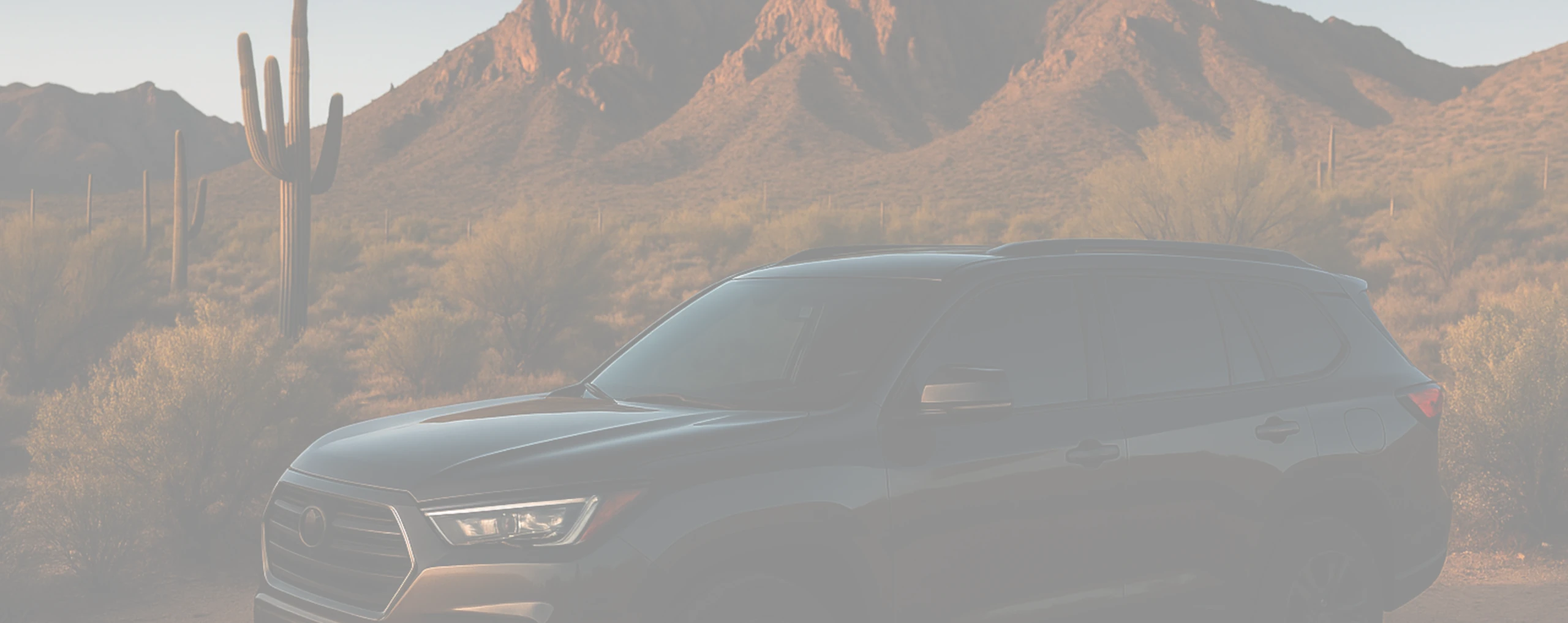 a car on a desert road