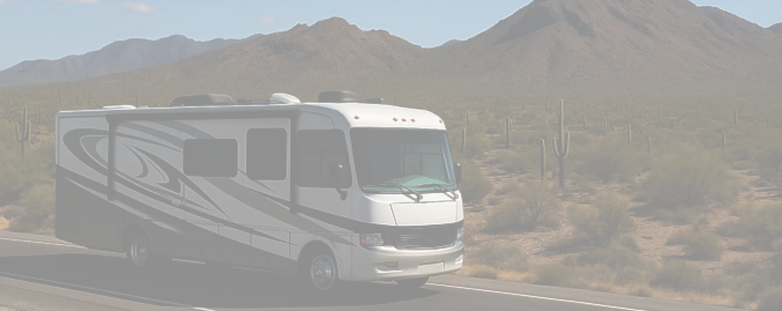 a tinted RV traveling in Tucson