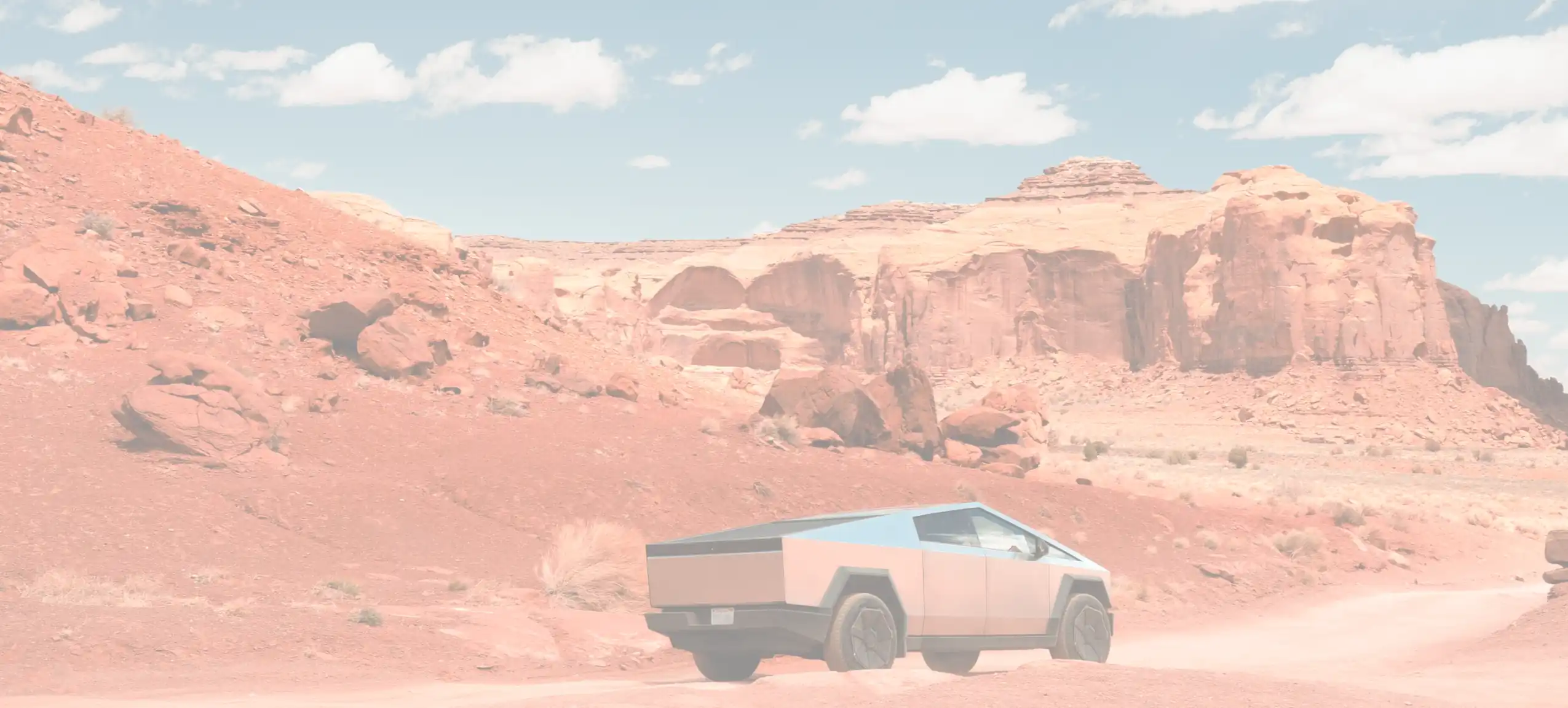 a tesla with a new windshield in the Arizona desert